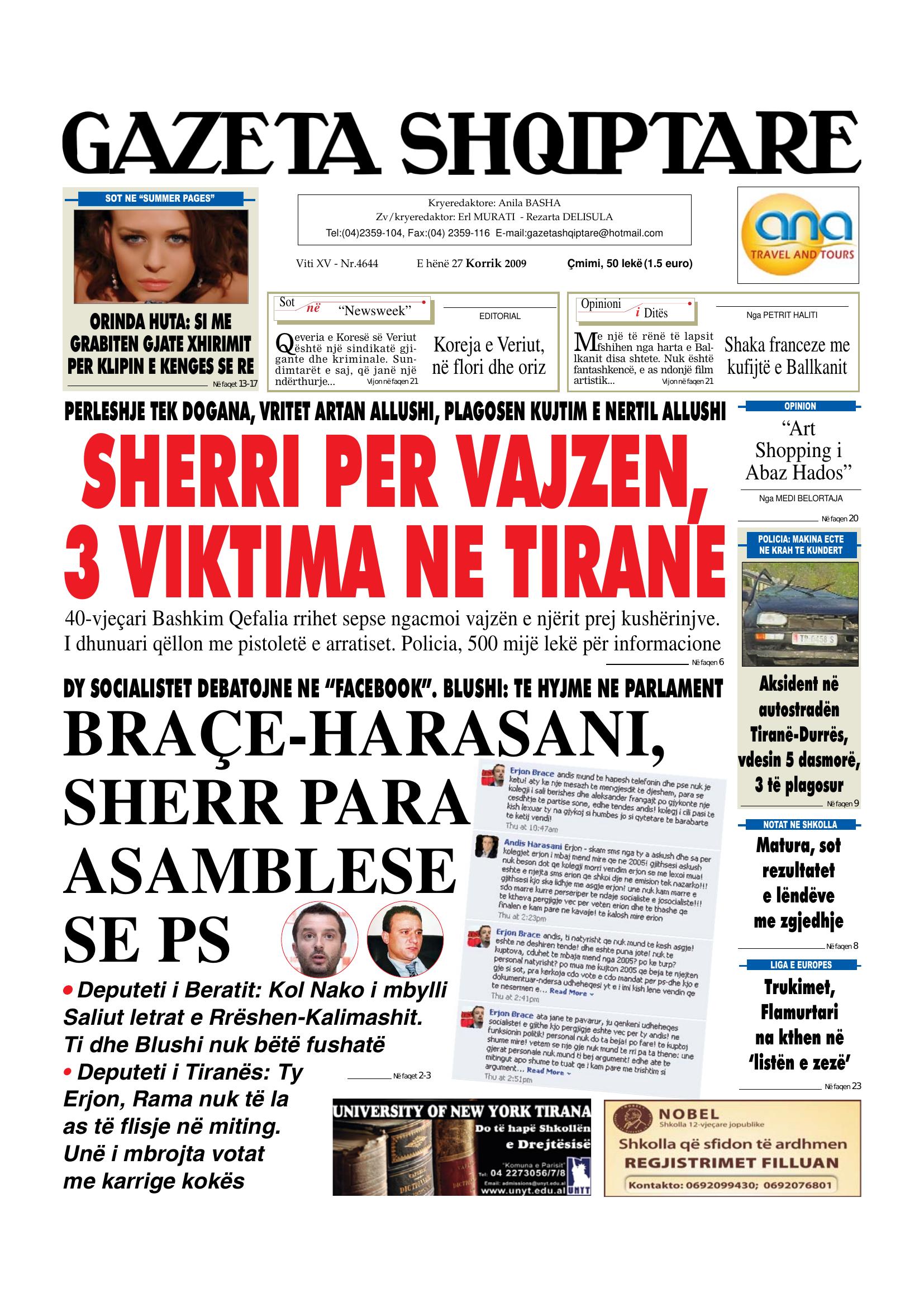 Gazeta Shqiptare 2009-07-27